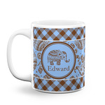 Gingham & Elephants Coffee Mug (Personalized)