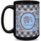 Gingham & Elephants Coffee Mug - 15 oz - Black Full