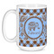 Gingham & Elephants Coffee Mug - 15 oz - White