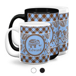 Gingham & Elephants Coffee Mugs (Personalized)