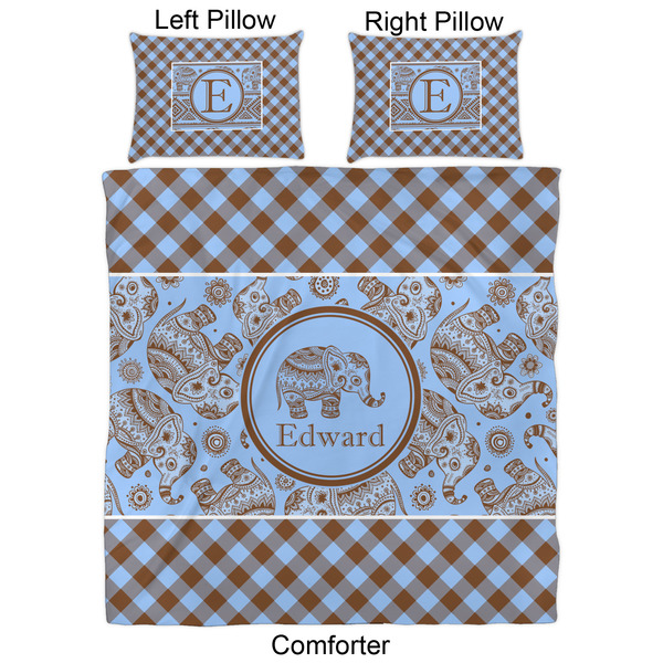 Gingham & Elephants Comforter Set - Queen - Approval