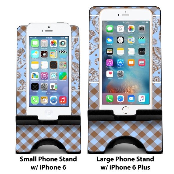 Gingham & Elephants Compare Phone Stand Sizes - with iPhones