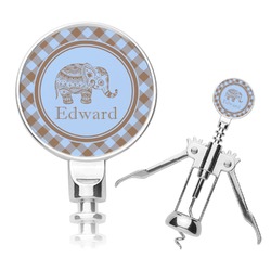 Gingham & Elephants Corkscrew (Personalized)