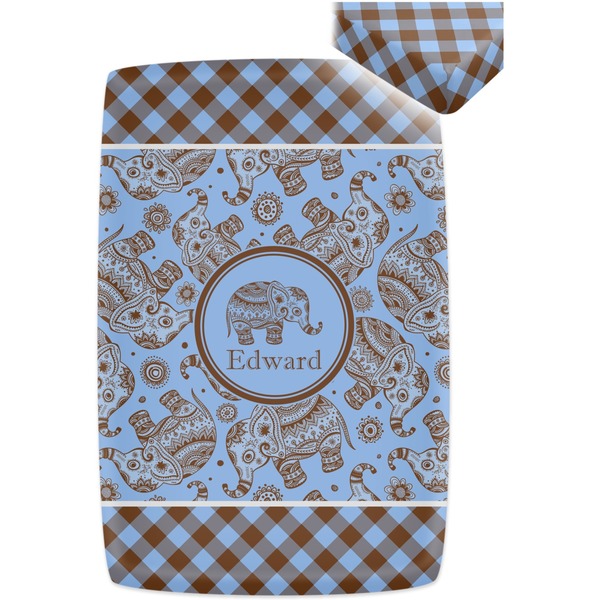Gingham & Elephants Crib Fitted Sheet - Apvl