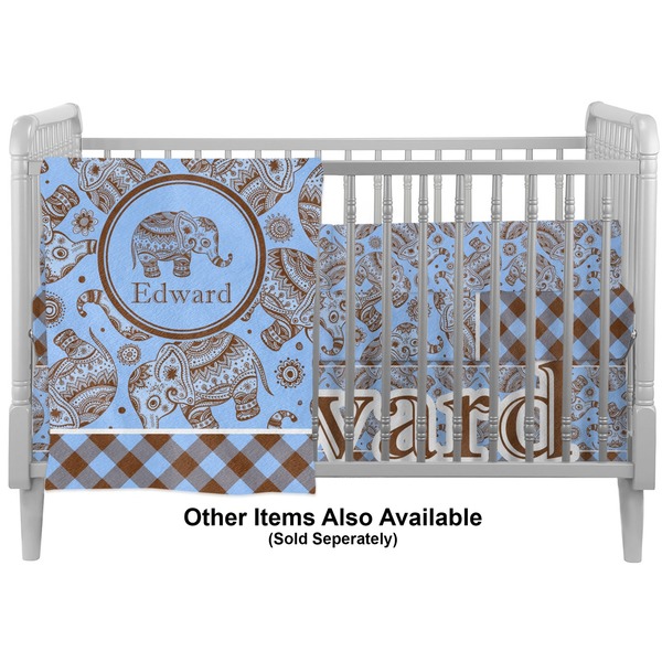 Gingham & Elephants Crib - Profile Sold Seperately