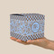 Gingham & Elephants Cube Favor Gift Box - On Hand - Scale View