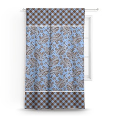 Gingham & Elephants Curtain - 50"x84" Panel