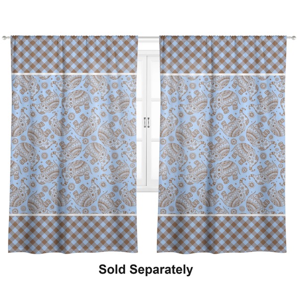 Gingham & Elephants Curtains