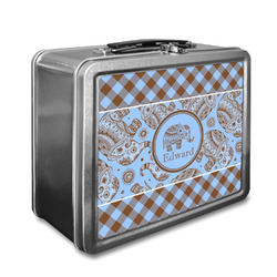 Gingham & Elephants Lunch Box w/ Name or Text