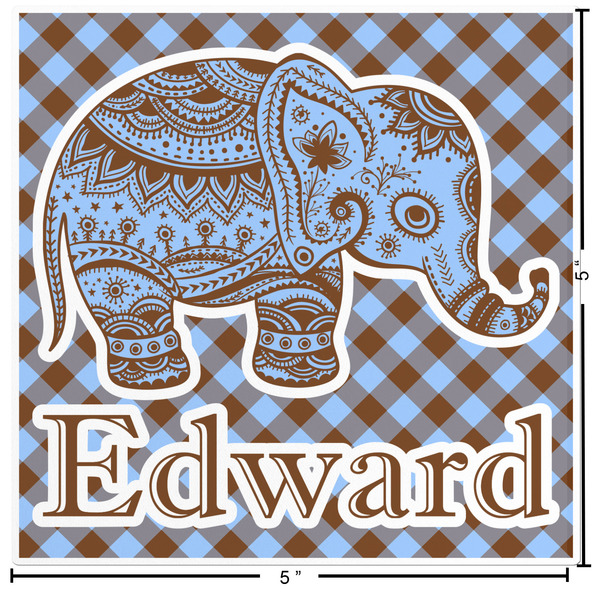 Gingham & Elephants Custom Shape Iron On Patches - L - APPROVAL