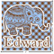 Gingham & Elephants Custom Shape Iron On Patches - L - APPROVAL