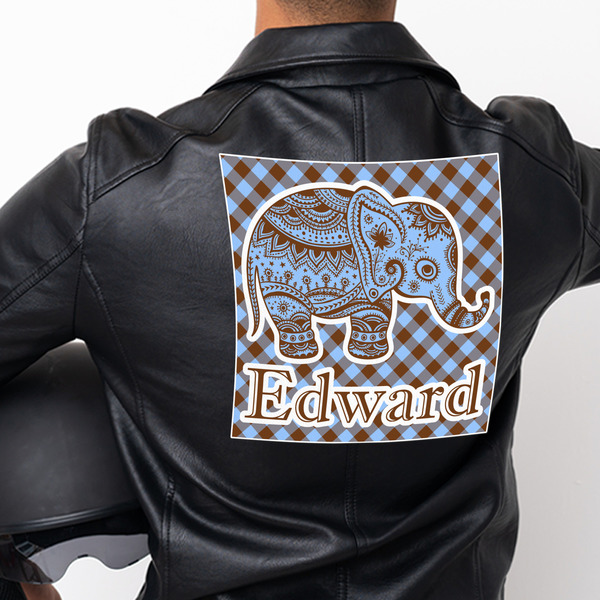 Gingham & Elephants Custom Shape Iron On Patches - XXXL - APPROVAL