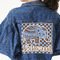 Gingham & Elephants Twill Iron On Patch - Custom Shape - 3XL (Personalized)
