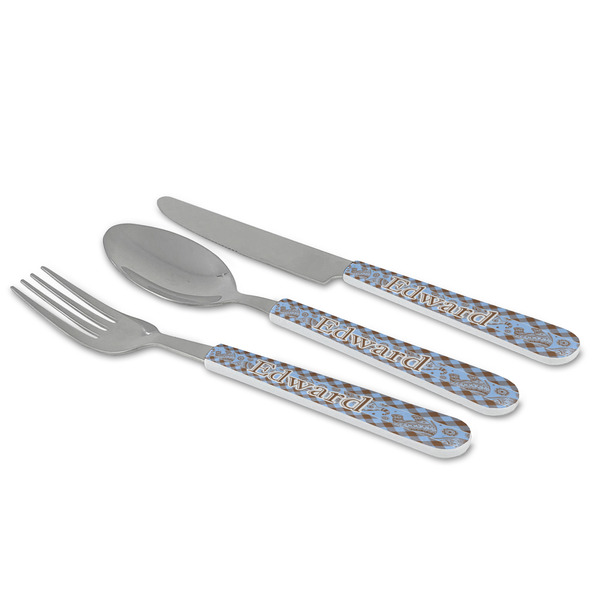 Gingham & Elephants Cutlery Set - MAIN
