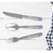 Gingham & Elephants Cutlery Set - w/ PLATE