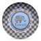 Gingham & Elephants Microwave Safe Plastic Plate - Composite Polymer (Personalized)