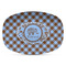 Gingham & Elephants Plastic Platter - Microwave & Oven Safe Composite Polymer (Personalized)