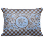 Gingham & Elephants Decorative Baby Pillowcase - 16"x12" (Personalized)