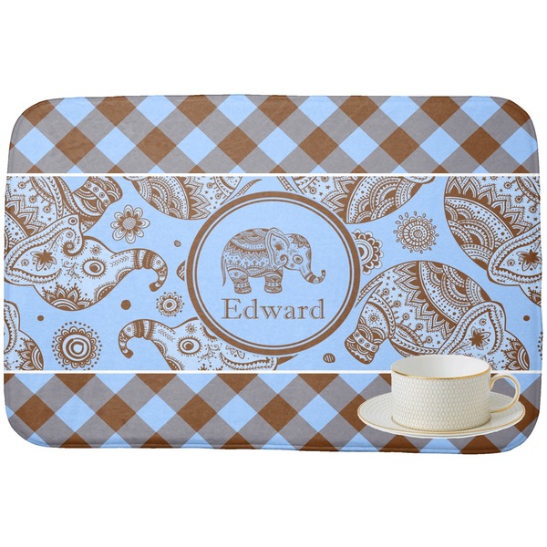 Gingham & Elephants Dish Drying Mat