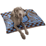 Gingham & Elephants Dog Bed - Large w/ Name or Text