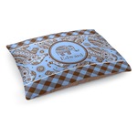 Gingham & Elephants Dog Bed - Medium w/ Name or Text