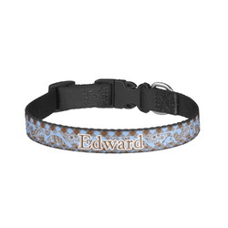 Gingham & Elephants Dog Collar - Small (Personalized)