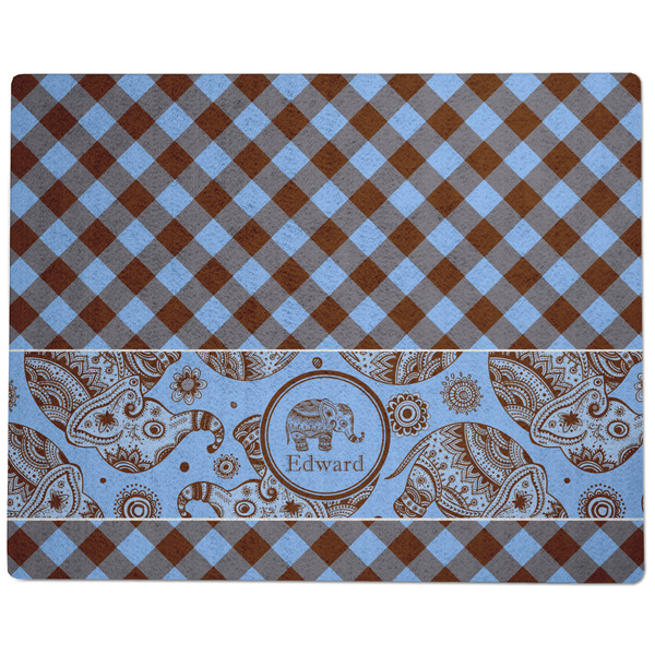 Gingham & Elephants Dog Food Mat - Large without Bowls