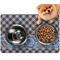 Gingham & Elephants Dog Food Mat - Small w/ Name or Text