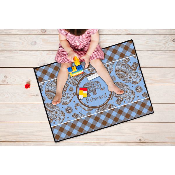 Gingham & Elephants Door Mats - LIFESTYLE kid