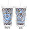 Gingham & Elephants Double Wall Tumbler with Straw - Approval