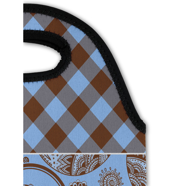 Gingham & Elephants Double Wine Tote - Detail 1 (new)