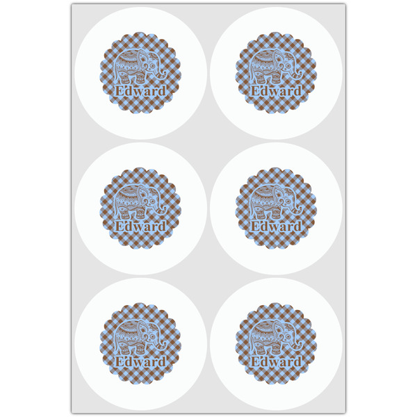 Gingham & Elephants Drink Topper - Large - Set of 6