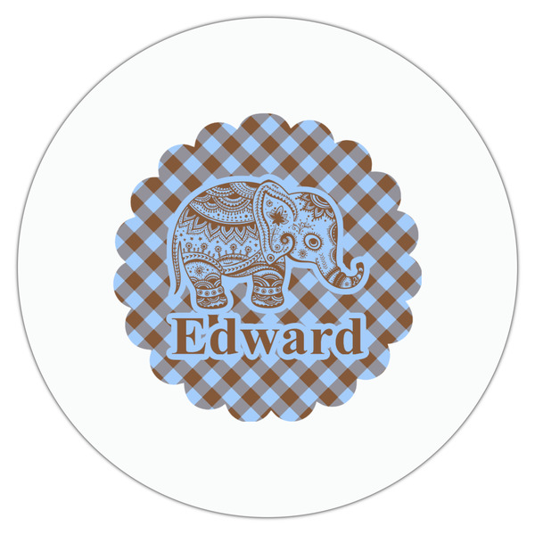 Gingham & Elephants Drink Topper - Large - Single