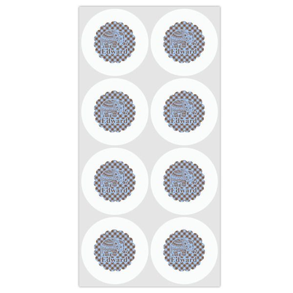 Gingham & Elephants Drink Topper - Medium - Set of 12