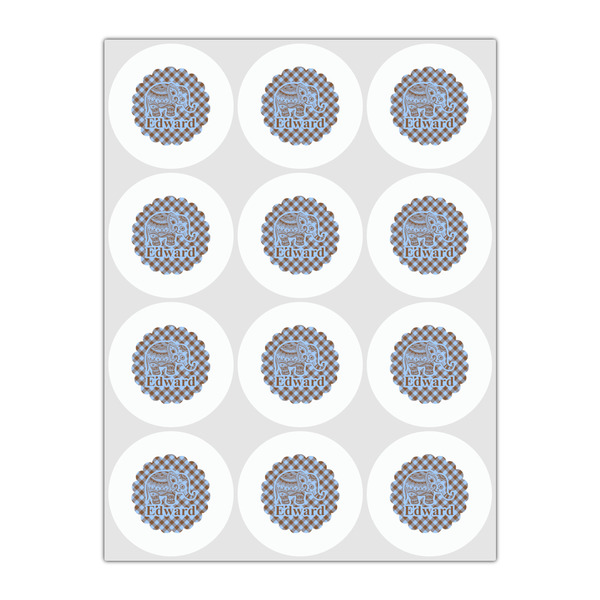 Gingham & Elephants Drink Topper - Small - Set of 12