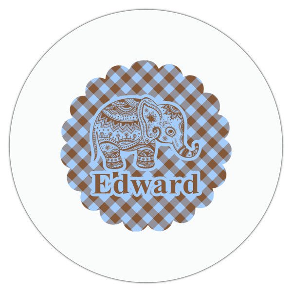 Gingham & Elephants Drink Topper - Small - Single