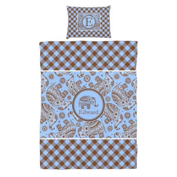 Gingham & Elephants Duvet Cover Set - Twin - Alt Approval