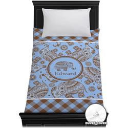 Gingham & Elephants Duvet Cover - Twin XL (Personalized)