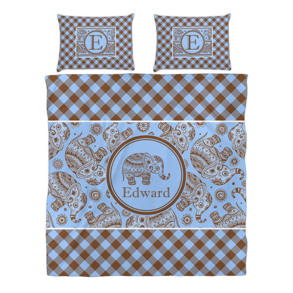 Gingham & Elephants Duvet cover Set - Queen - Alt Approval