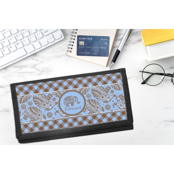 Gingham & Elephants DyeTrans Checkbook Cover - LIFESTYLE