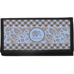 Gingham & Elephants Canvas Checkbook Cover (Personalized)