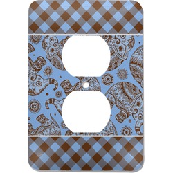 Gingham & Elephants Electric Outlet Plate (Personalized)