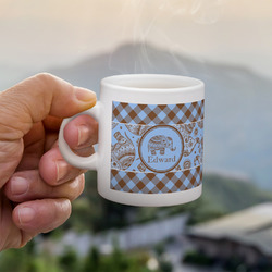 Gingham & Elephants Single Shot Espresso Cup - Single (Personalized)