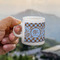 Gingham & Elephants Espresso Cup - 3oz LIFESTYLE (new hand)
