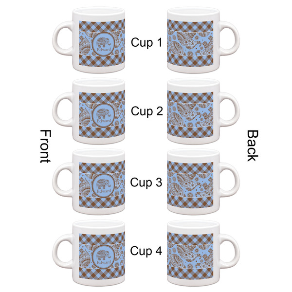 Gingham & Elephants Espresso Cup Set of 4 - Apvl