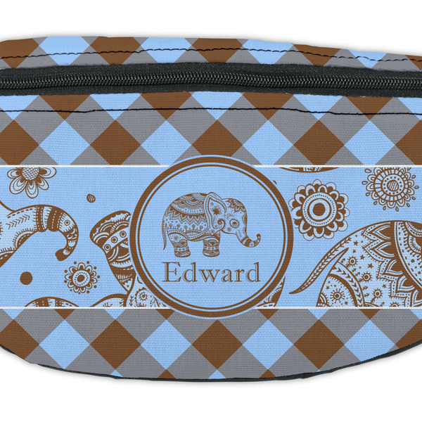 Gingham & Elephants Fanny Pack - Closeup