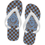 Gingham & Elephants Flip Flops - Large (Personalized)