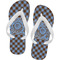 Gingham & Elephants Flip Flops - Small (Personalized)