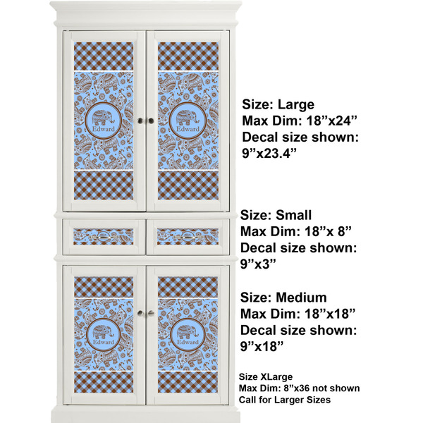 Gingham & Elephants Full Cabinet (Show Sizes)