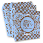 Gingham & Elephants 3 Ring Binder - Full Wrap (Personalized)